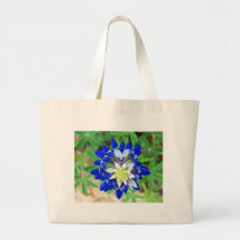 Texas Bluebonnet Top View Canvas Bags