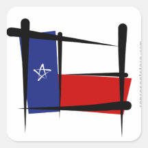 Texas Brush Flag Square Sticker