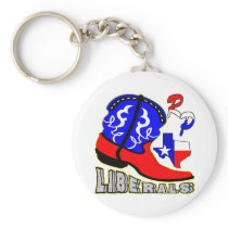 Texas Cowboy Boot Crushing Liberals Key Chains