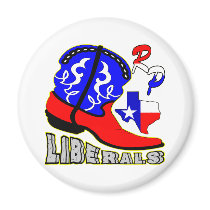 Texas Cowboy Boot Crushing Liberals Magnet