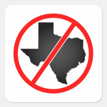 Texas Cross Out Symbol Stickers
