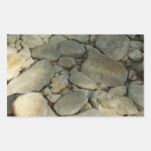Texas Hill Country River Rocks Rectangular Sticker