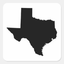 Texas in Black and White Square Sticker