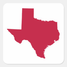 Texas in Red Stickers