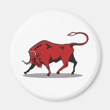 texas longhorn bull charging attacking refrigerator magnets