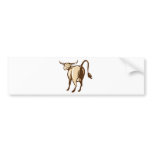 Texas Longhorn Bull Rear View Retro bumper stickers