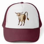 Texas Longhorn Bull Rear View Retro hats