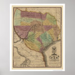 Texas Map By Stephen Austin 1837 posters