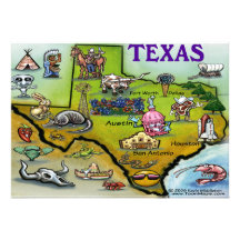 TEXAS Map Card Custom Invites