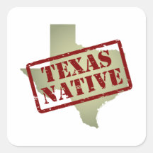 Texas Native Stamped on Map Sticker