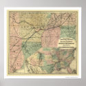 Texas & Northeastern Railroad Map 1872 posters