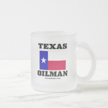 Texas Oilman, Frosted Glass Mug