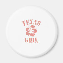 Texas Pink Girl Fridge Magnets