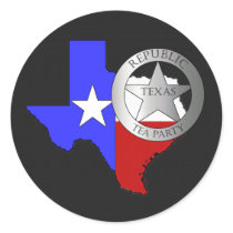 Texas Ranger Badge Tea Party Round Sticker