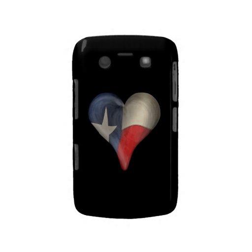 Texas State Flag In A Heart Blackberry Cases