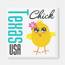 Texas USA Chick Magnets