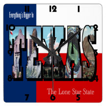 Texas Vintage Scenic Large Letters Clock