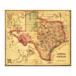 TexasPanoramic Map Canvas Print