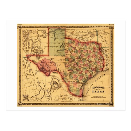 TexasPanoramic Map Post Cards