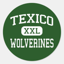 Texico - Wolverines - High - Texico New Mexico Round Stickers