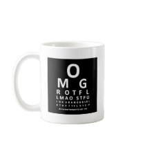 Text Addict's Eye Chart Mugs