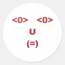 Text ASCII Gesicht face Runder Sticker