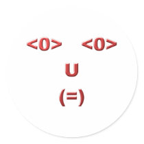 Text ASCII Gesicht face Runder Sticker