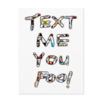 Text Me You Fool by Rossouw Postcard
