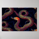 Textile design (snakes), Christopher Dresser posters