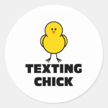 Texting Chick Stickers
