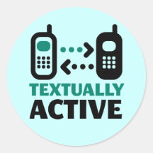 Textually Active Round Sticker