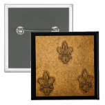 Textured Classic Fleur-de-Lis Design Pinback Button