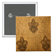 Textured Classic Fleur-de-Lis Design Buttons