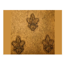 Textured French Fleur de Lis Postcard