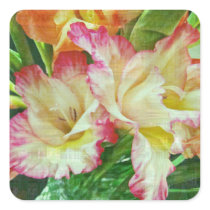 Textured Gladiola Square Stickers