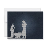 Textured Gold Nativity Personalized Invitations