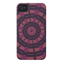 Textured look kaleidoscope design purple and pink Case-Mate iPhone 4 cases