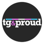 Tg&proud Round Black Sticker