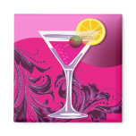 "TGIF Martini" (fuschia) by Cheryl Daniels magnets