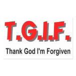 TGIF, Thank God I'm Forgiven christian gift item stickers