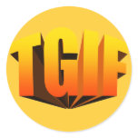 TGIF Yellow Rainbow stickers