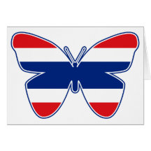 Thai Butterfly Flag Greeting Cards