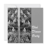 Thai Dinner Theme Party Invitation Silver