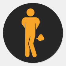 THAI FOOD CAN BE SPICY ⚠ Funny Sign : Restrooms ⚠ Round Sticker