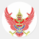 THAI GARUDA - KROOTH - SANSKRIT ROUND STICKERS