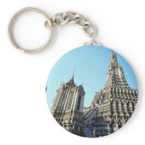Thai temple in Bangkok, Thailand Keychain