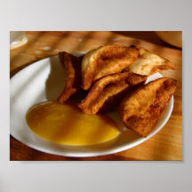 Thai Wontons With Mango Dipping Sauce Poster