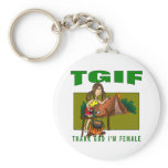 Thank God I'm Female keychains