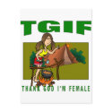 Thank God I'm Female postcards