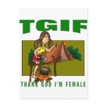 Thank God I'm Female postcards